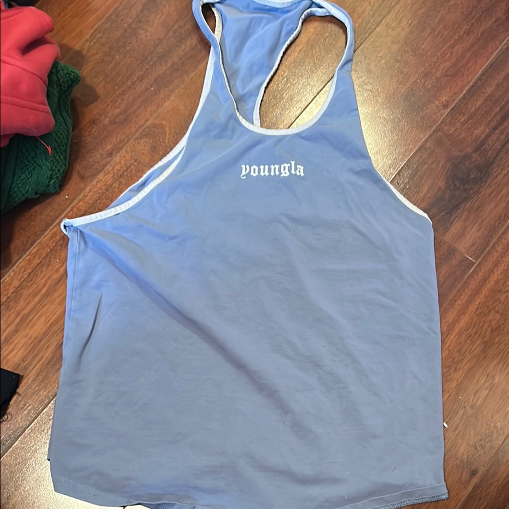 Blue 'youngla' Racerback Tank Top